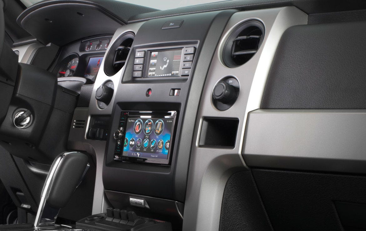 car dash with audio system