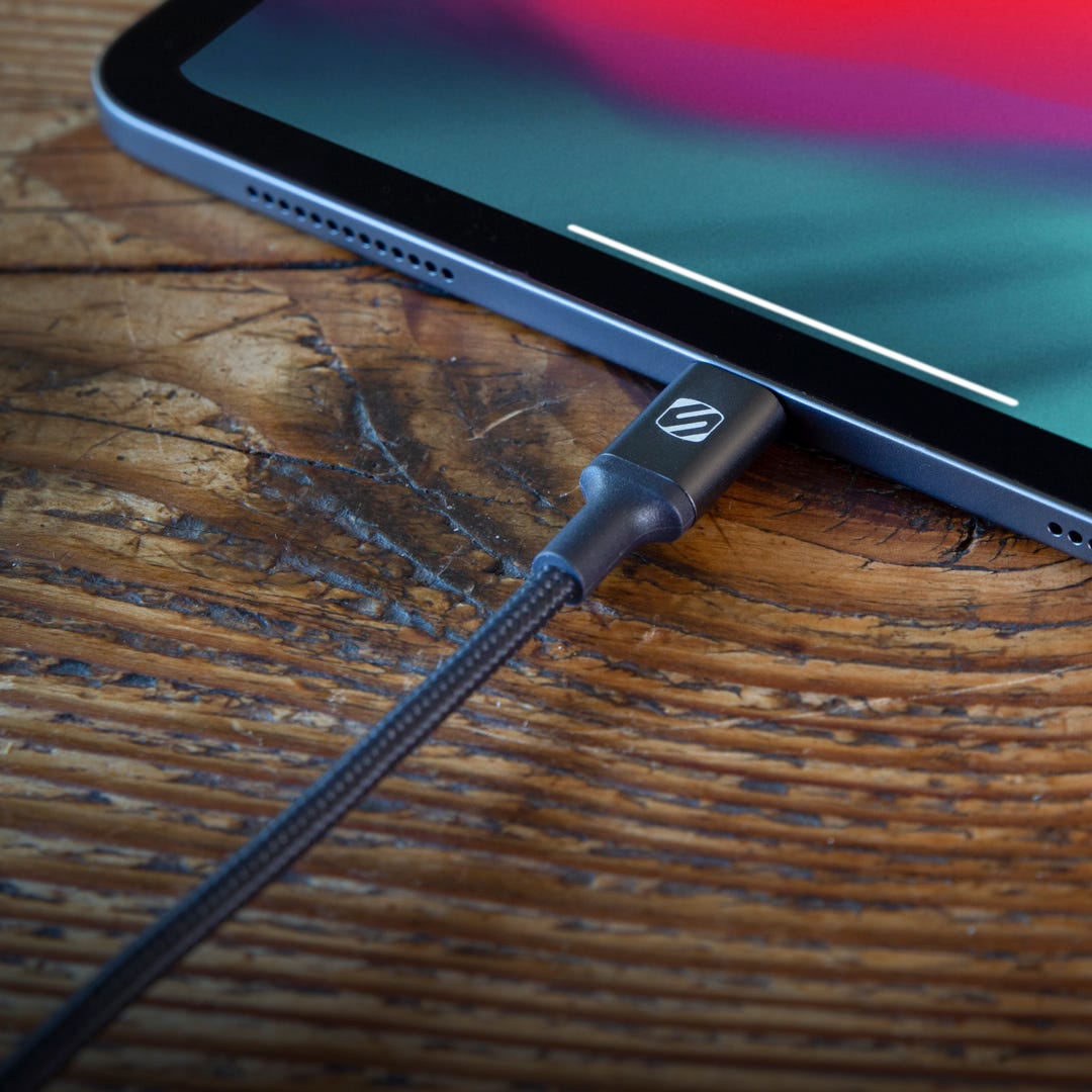 ipad with Scosche braided charging cable