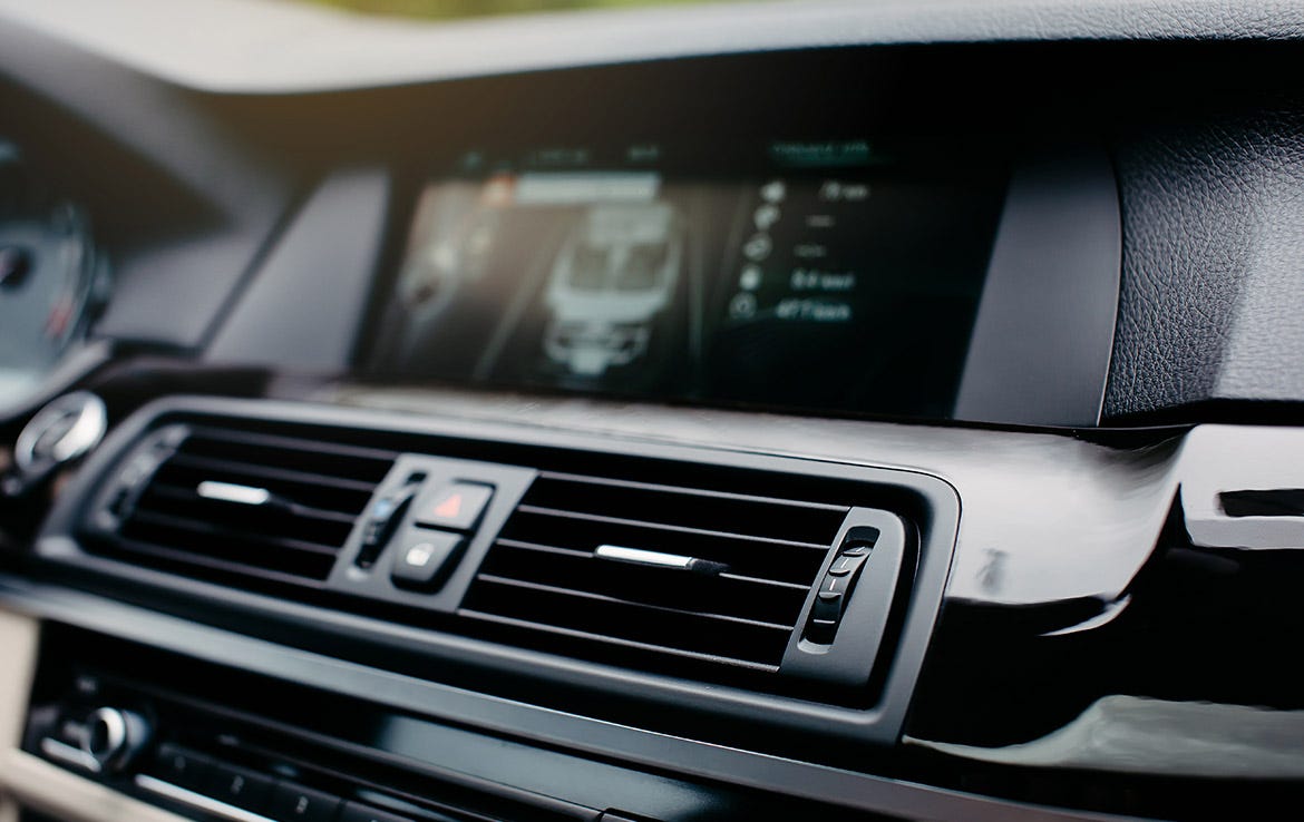 close up of car dash
