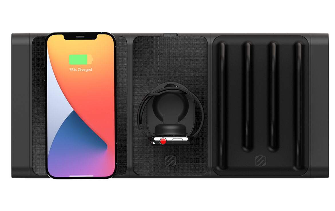 iphone and Apple watch charging on wireless charging pad