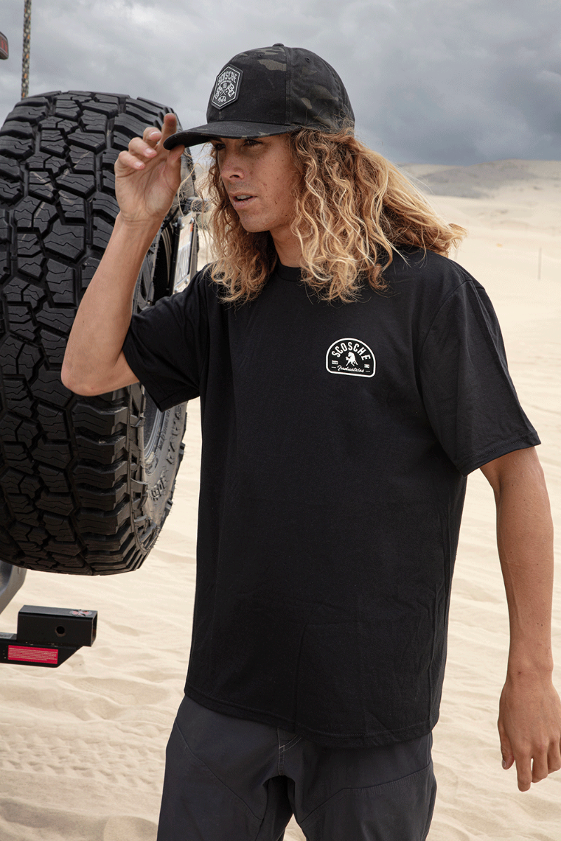 Man wearing Scosche Men's Tee with Bronco Logo