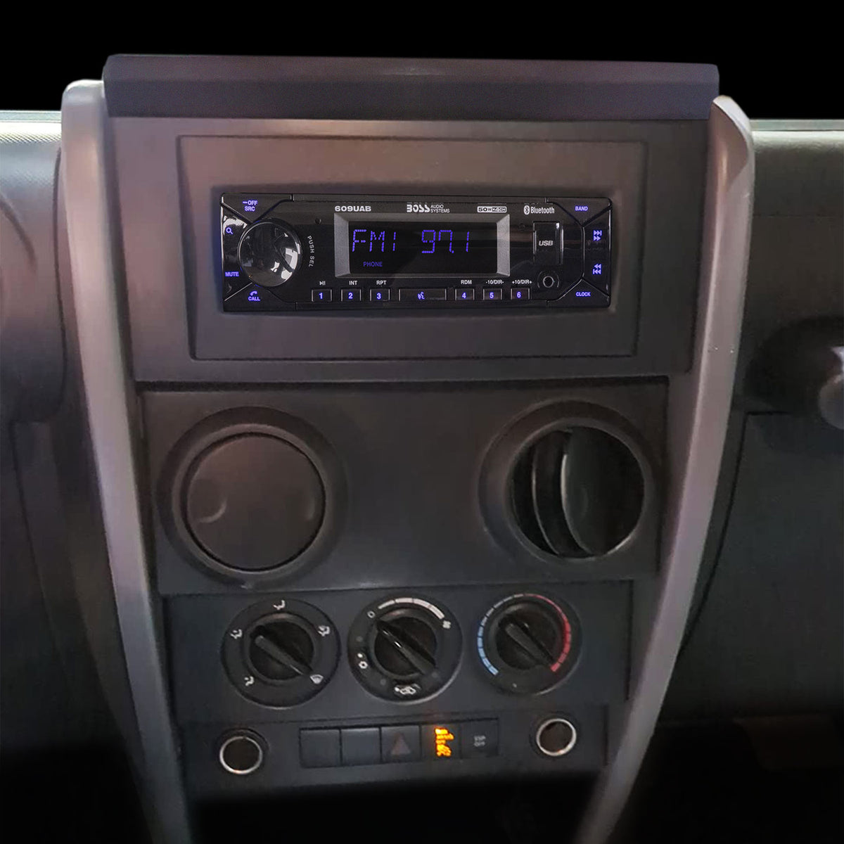 Single DIN Radio Installation Dash Kit Compatible with Select 2007-2019 Chrysler, Dodge, Jeep, Mitsubishi and VW Vehicles in car dash