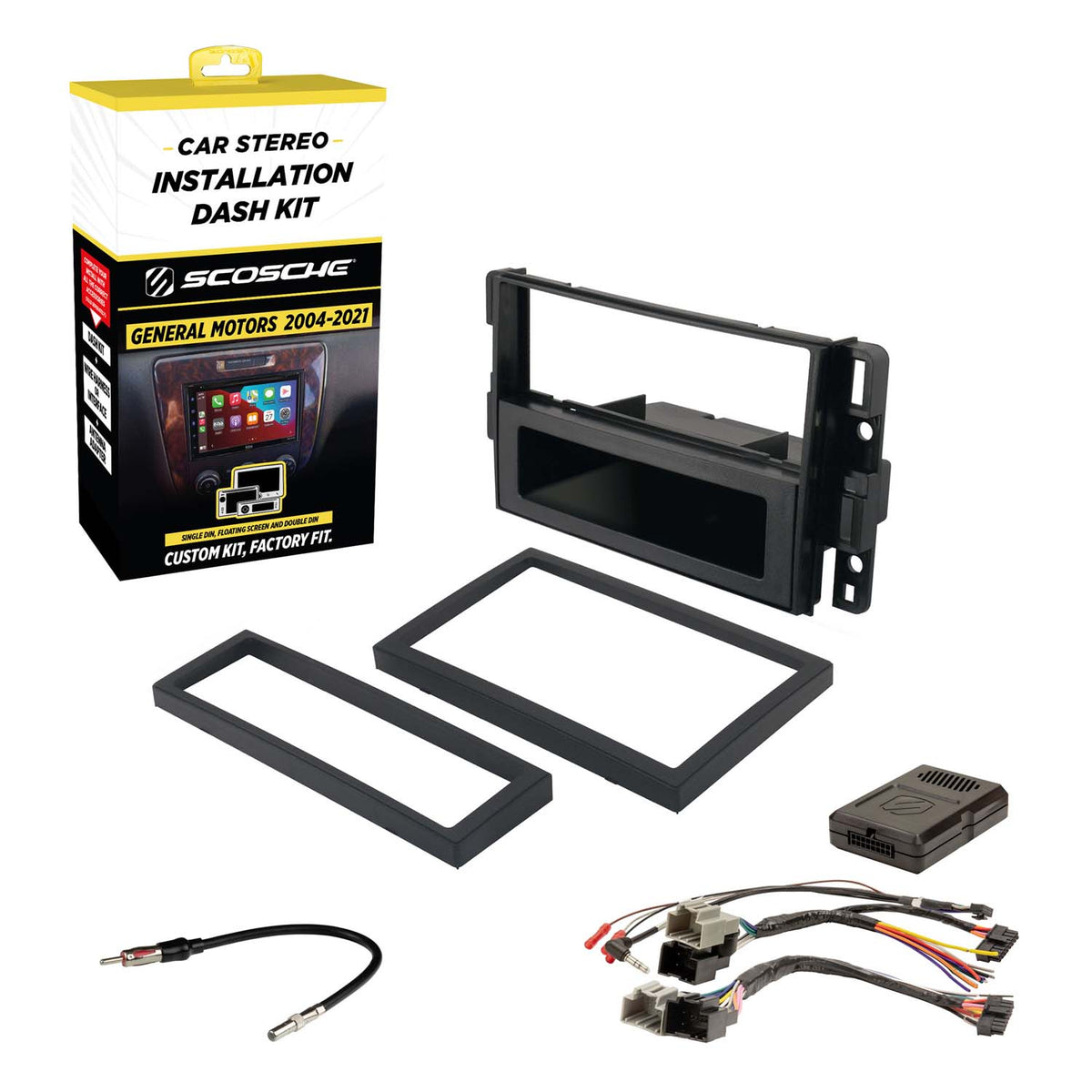 Complete Single or Double DIN Radio Installation Dash Kit Compatible with Select 2006-2019 General Motors Vehicles
