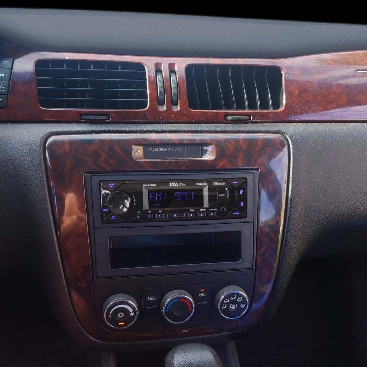 Complete Single or Double DIN Radio Installation Dash Kit Compatible with Select 2006-2019 General Motors Vehicles in car dash