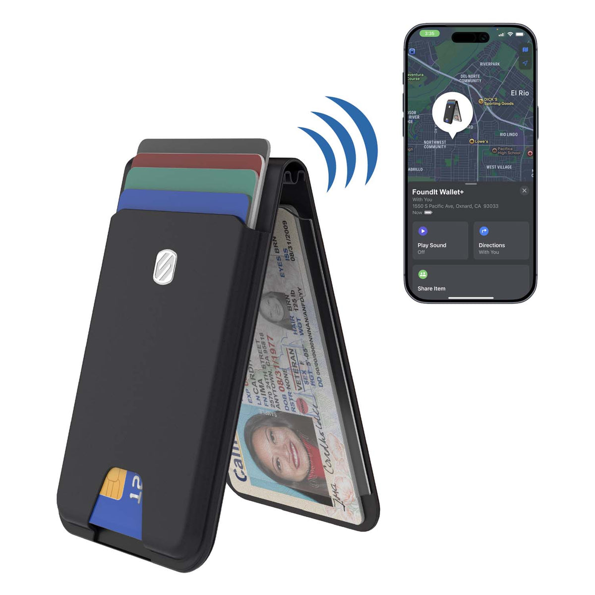 Magnetic Locator Wallet with Kickstand