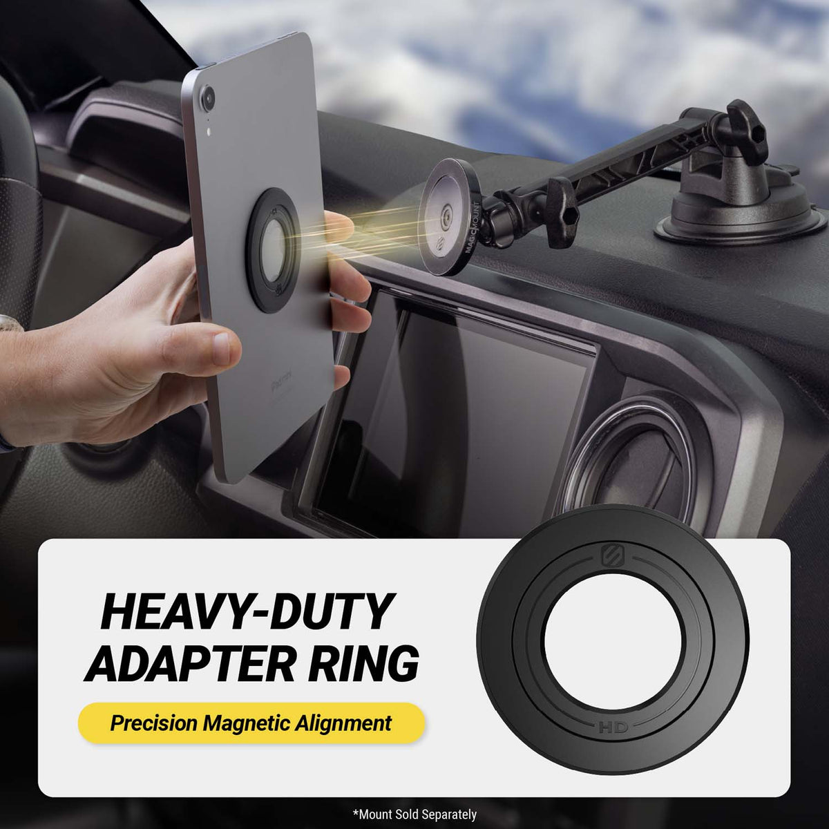 Heavy duty adapter ring. precise magnetic alignment.