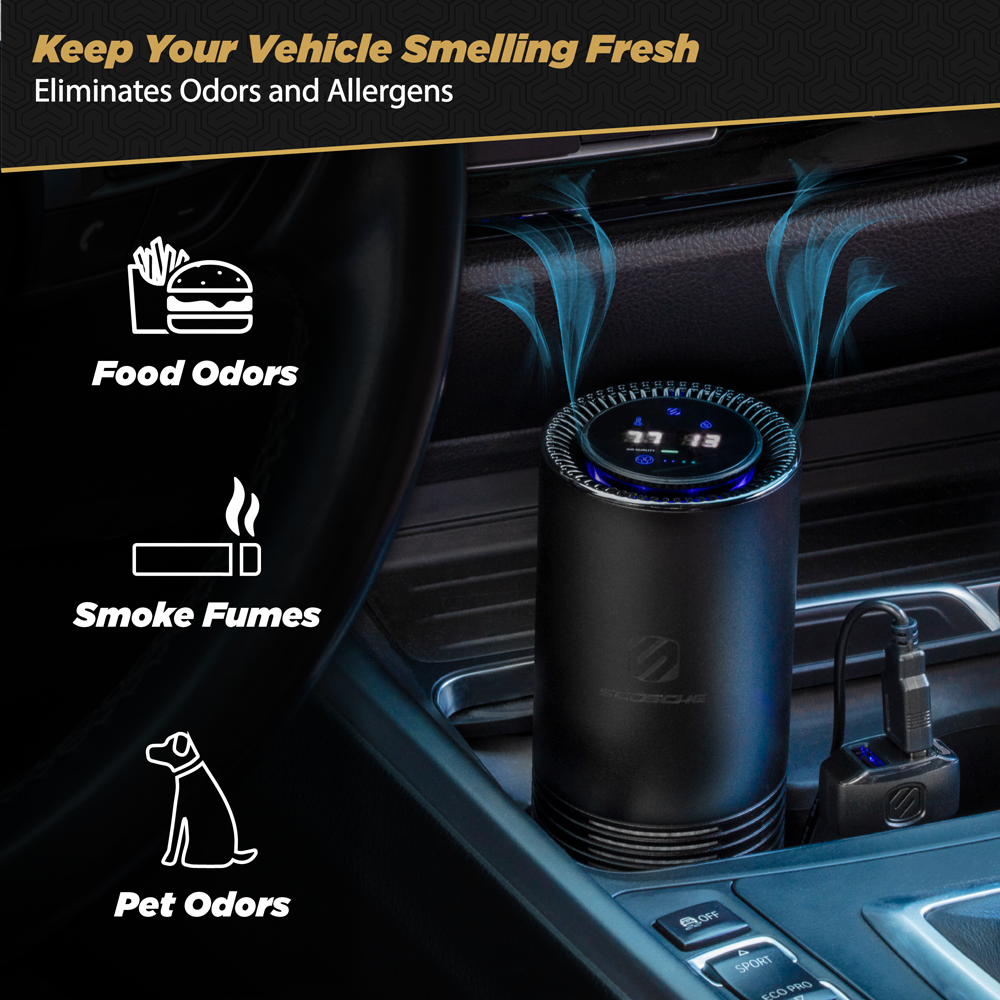 Image of view of Cup Holder Portable Air Purifier/Deodorizer in car