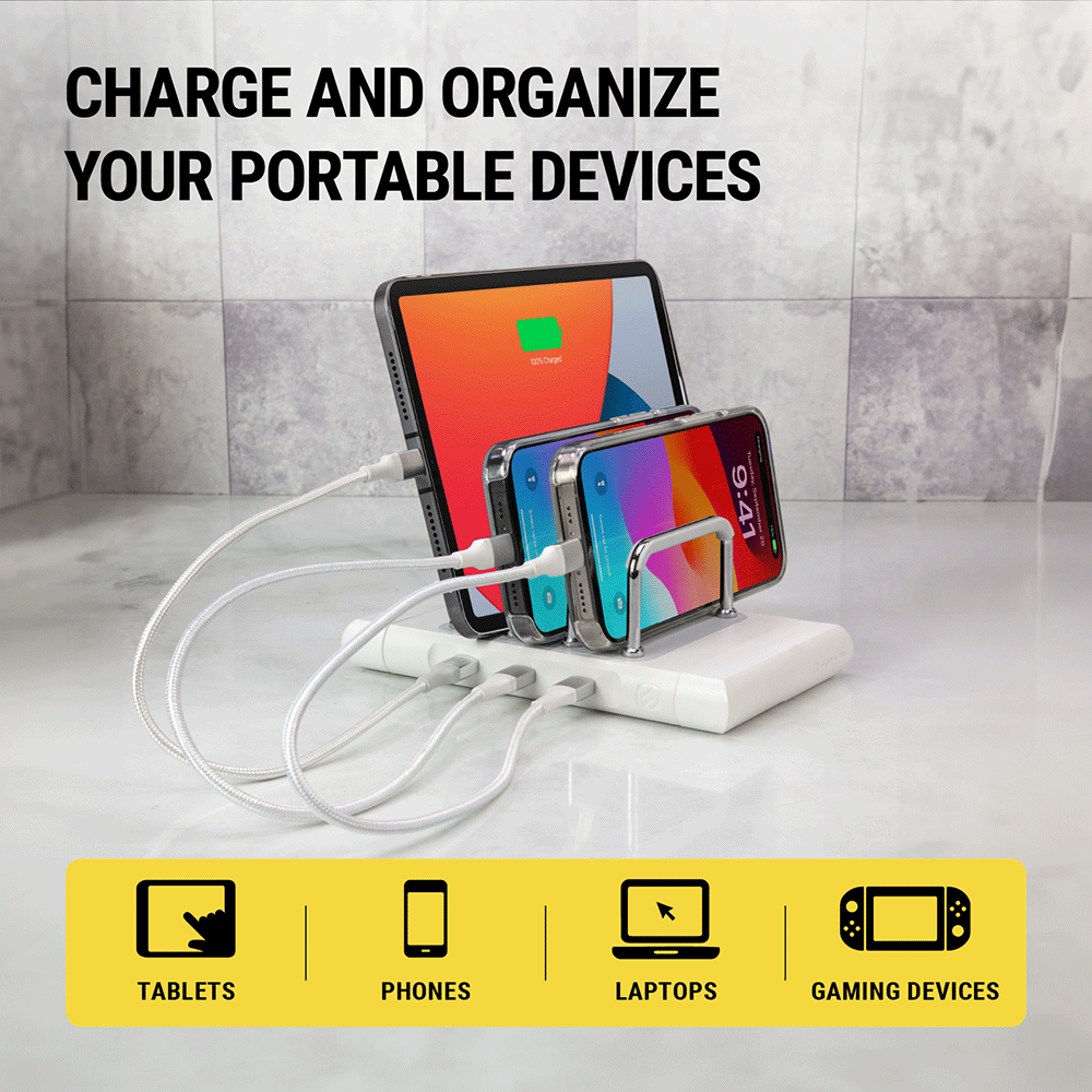 Charge and organize your portable devices - tablets phones laptops gaming devices