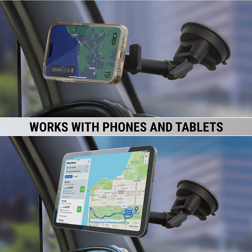 Works with phones and tablets