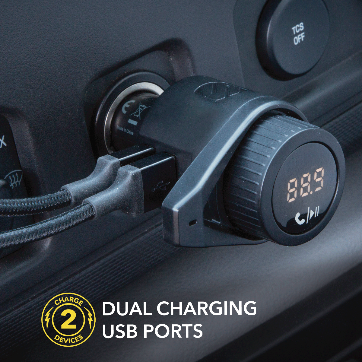 Dual charging USB ports.