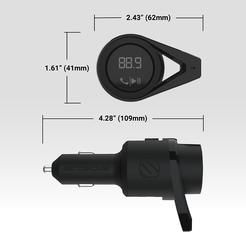 Face measures 2.43 (62mm) by 1.61" (41mm). 4.28" (109mm) in depth."