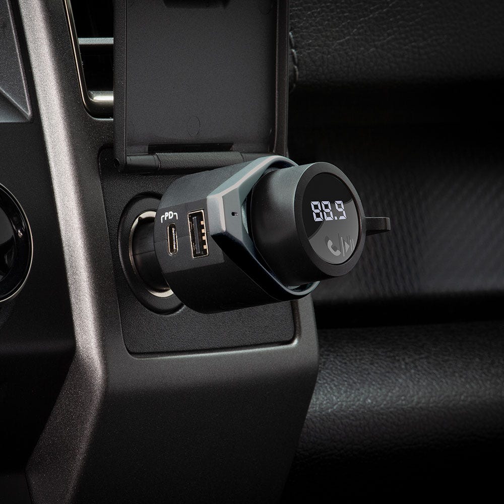 Wireless Bluetooth Hands-Free Car Kit with Power Delivery in car