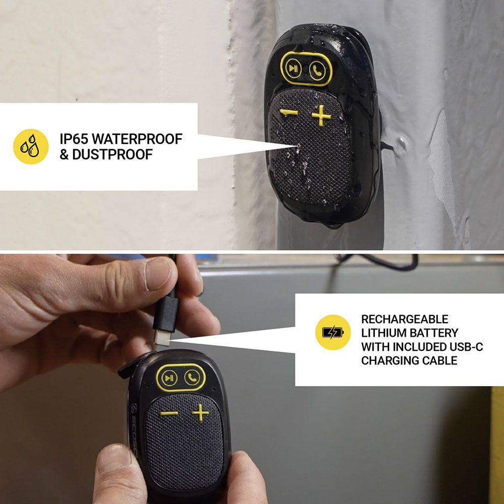IP65 Waterproof & Dustproof. Rechargeable Lithium Battery with Included USB-C Charging Cable
