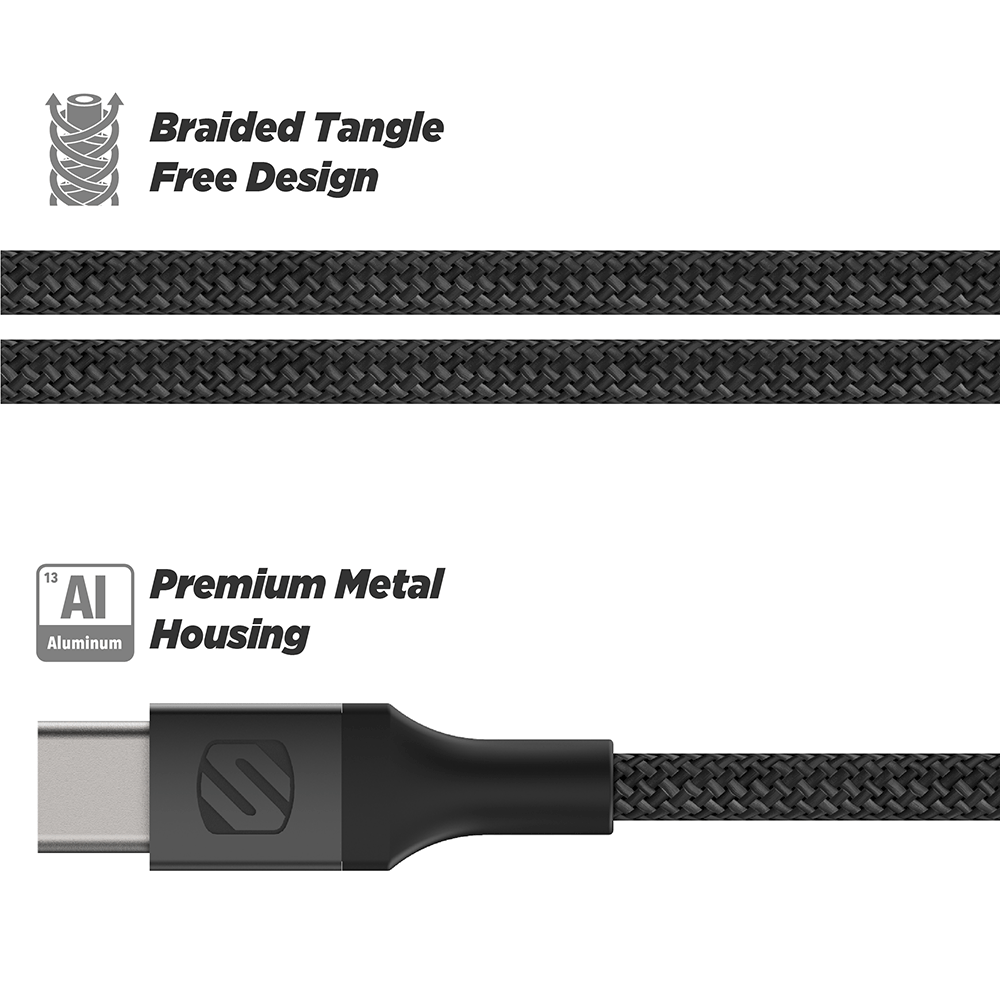 Braided tangle free design. Premium metal housing