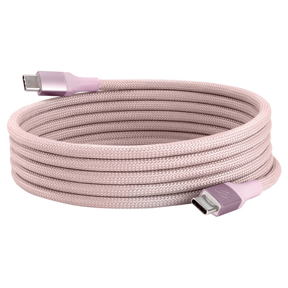 Tangle-Free USB-C to USB-C Magnetic 6-Ft. Charging Cable Pale Coral