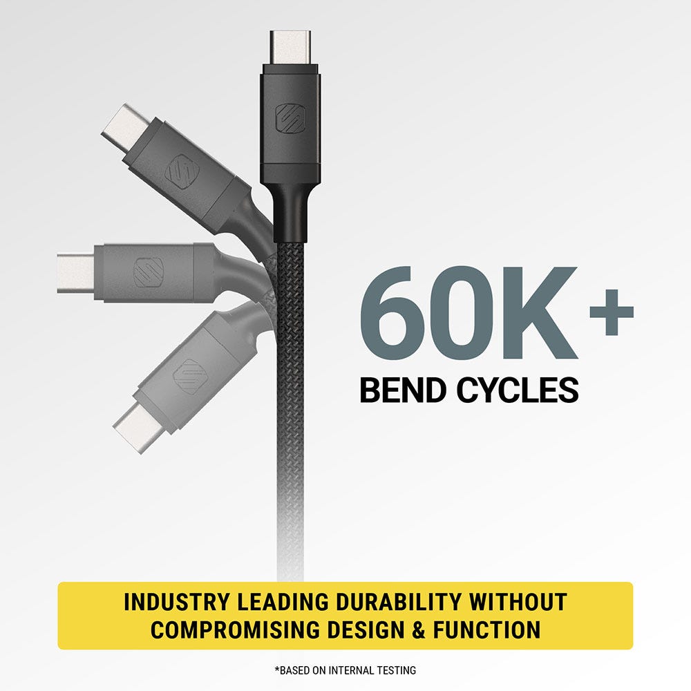 60K+ bend cycles (based on internal testing). Industry leading durability without compromising design and function.