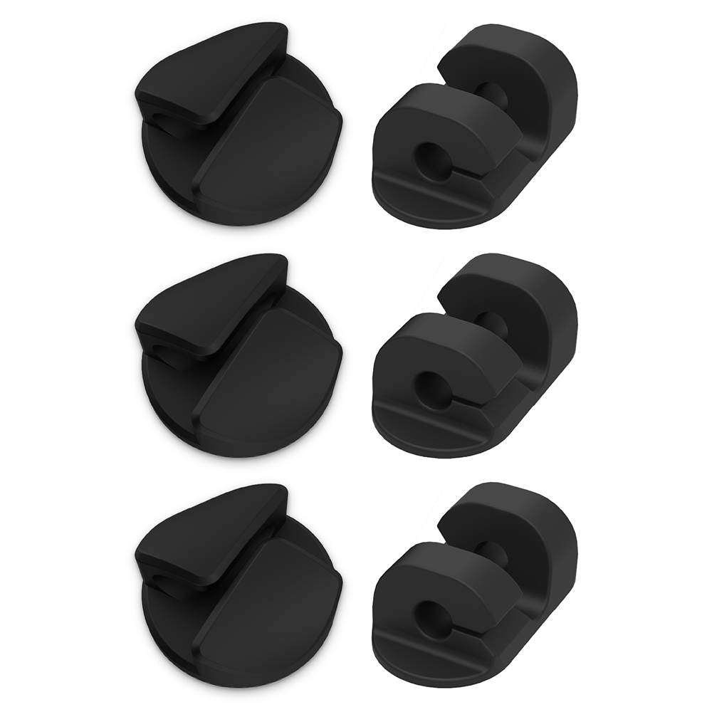 Round & In-Line Adhesive Cable Management Clips (6-Pack)