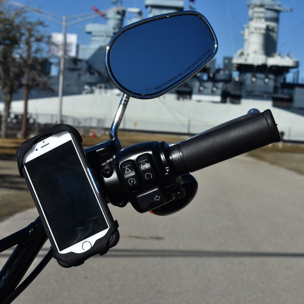 Phone Mounted to Handlebars