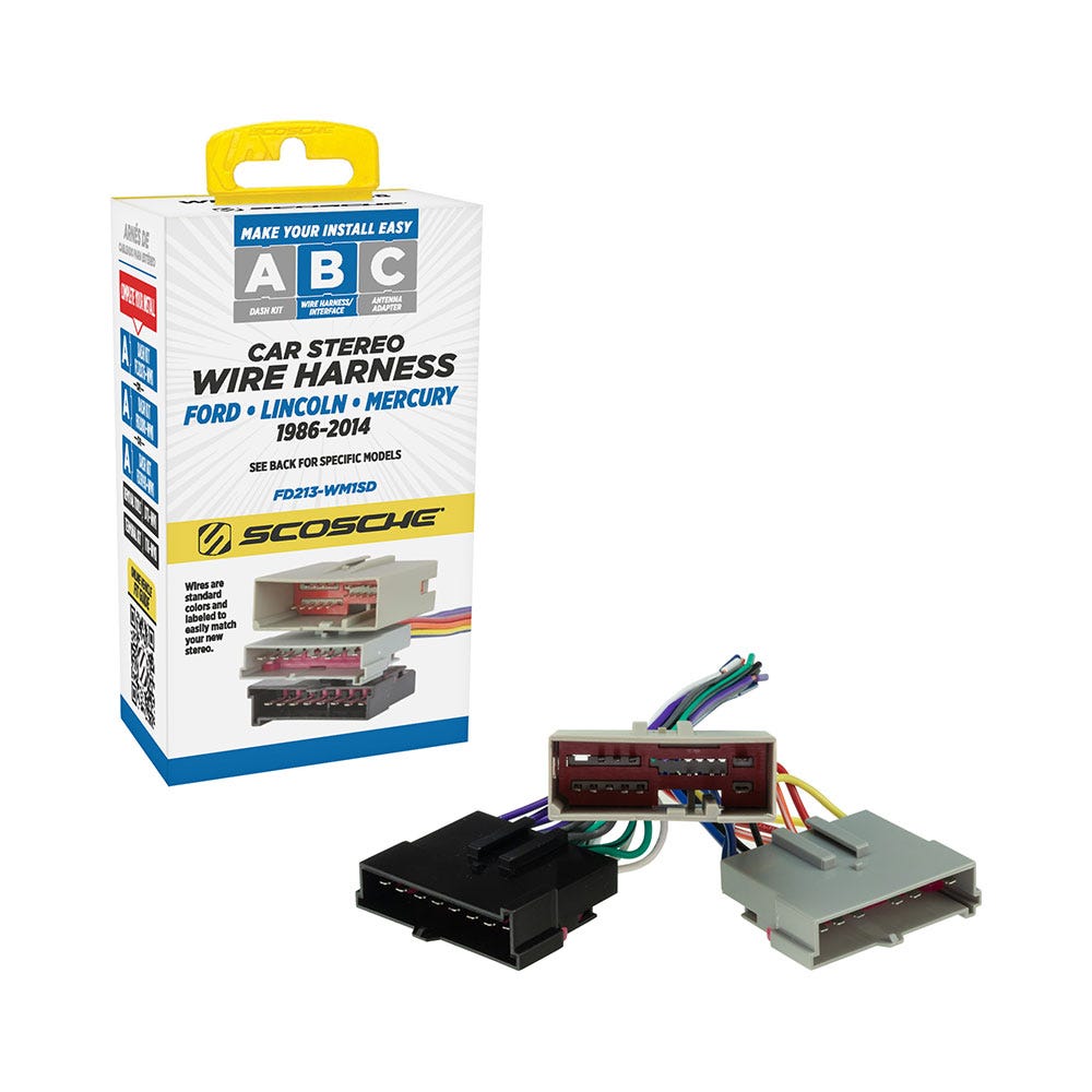 Scosche Wire Harness Compatible with Select 1983-2014 Ford Lincoln and Mercury Vehicles FD213-WM1SD