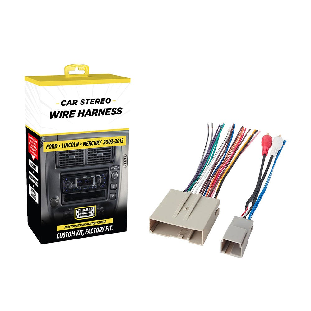 2003-2012 Ford Premium Sound or Audiophile; Power/Speaker and RCA to Sub Amp Input Wire Harness