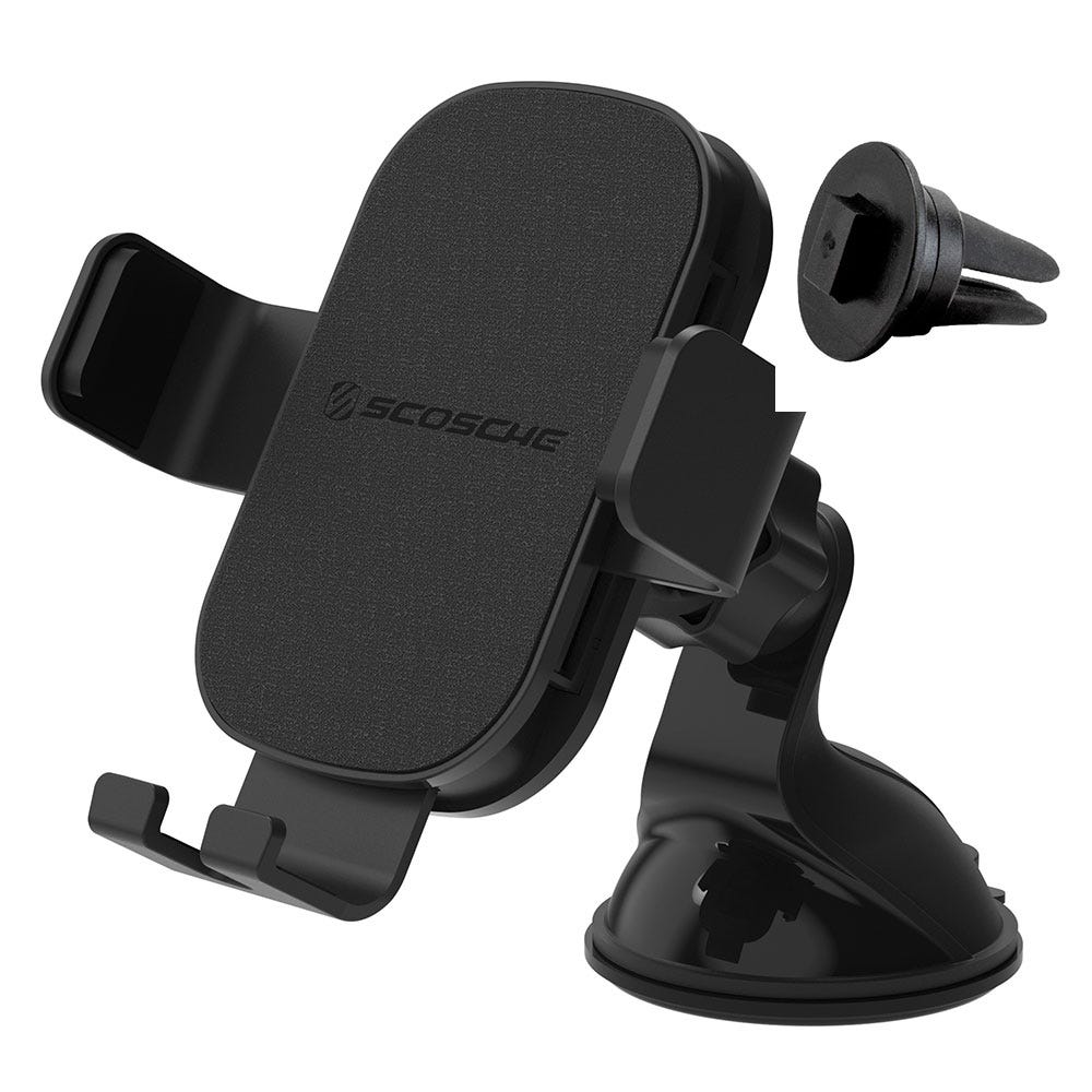 Suction cup mount with adjustable vent clip for all phones