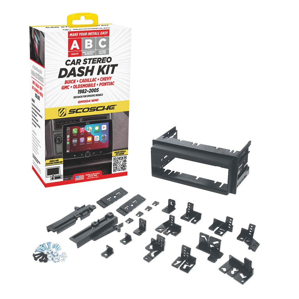Scosche Single DIN Dash Kit Compatible with Select 1982-2005 General Motors Vehicles GM1504-WM1