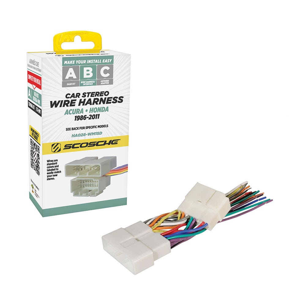 Scosche Wire Harness Compatible w/ Select 1986-2011 Non-Amplified Honda Acura & Isuzu HA028-WM1SD