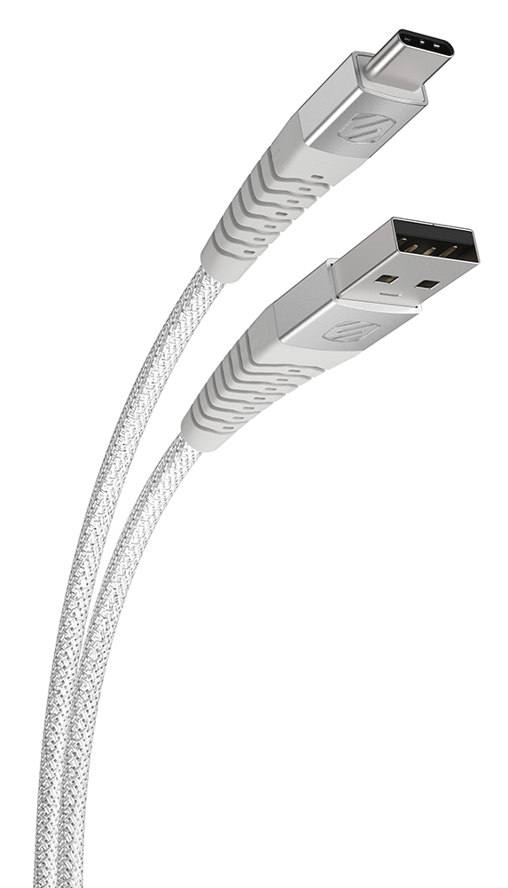 USB-A to USB-C® Heavy-Duty Charge & Sync Braided Cable White
