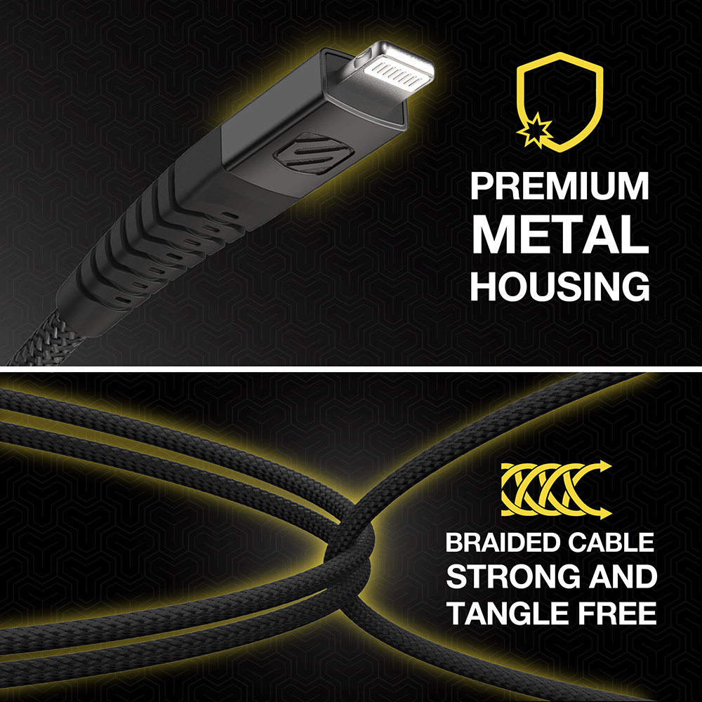 Premium metal housing. Braided cable strong and tangle free.