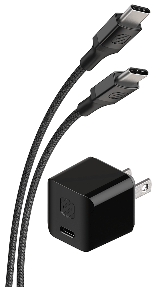 USB-C Power Delivery Mini Home Charger and 8Ft. Braided Cable