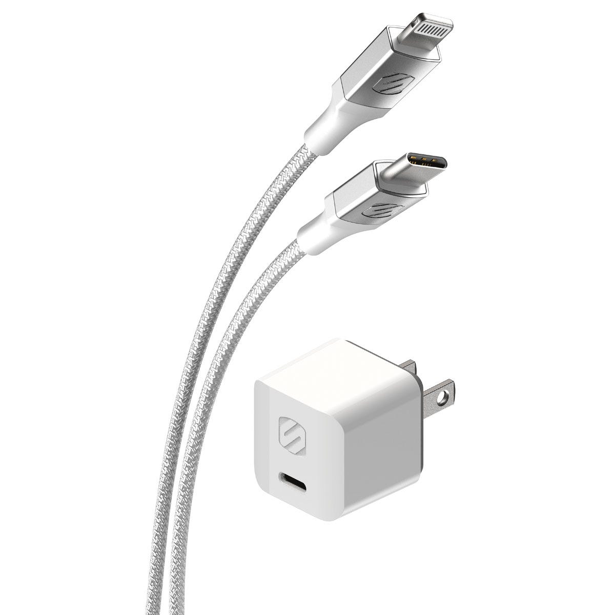 USB-C Power Delivery Mini Home Charger and 8Ft. Braided Lightning Cable