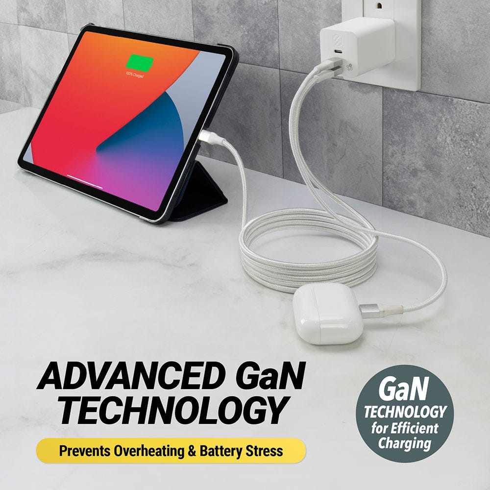 Advanced GaN technology for efficient charging. Prevents overheating and battery stress.