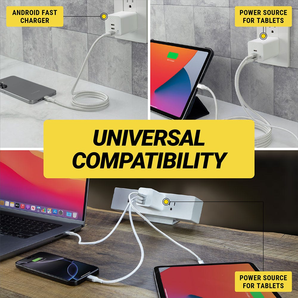 Universal Compatibility - Android fast charger power source for tablets power source for laptops