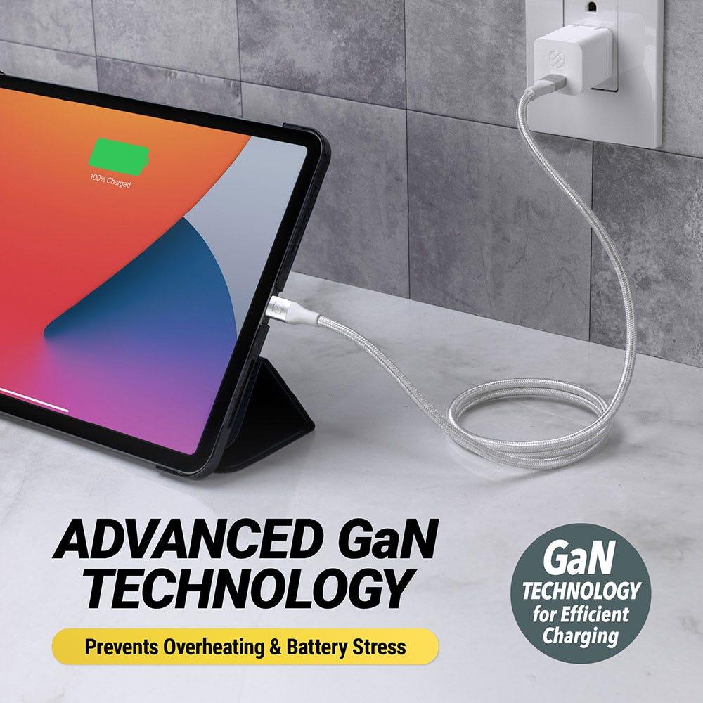 Advanced GaN technology for efficient charging. Prevents overheating and battery stress.
