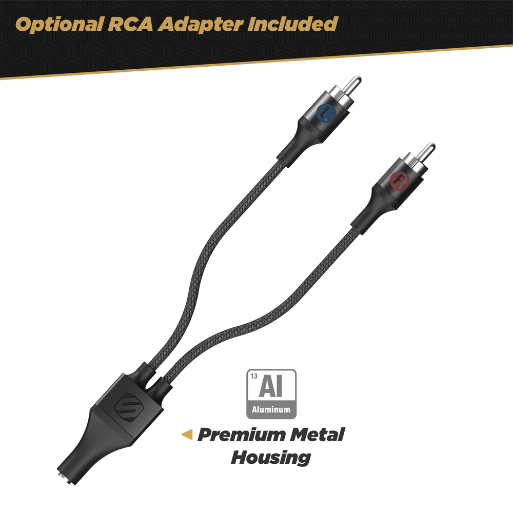 4-ft. Braided Audio Cable & RCA Adapter