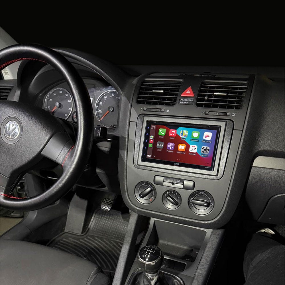 Select 2006-2015 Volkswagen Double DIN Complete Stereo Installation Solution in dash