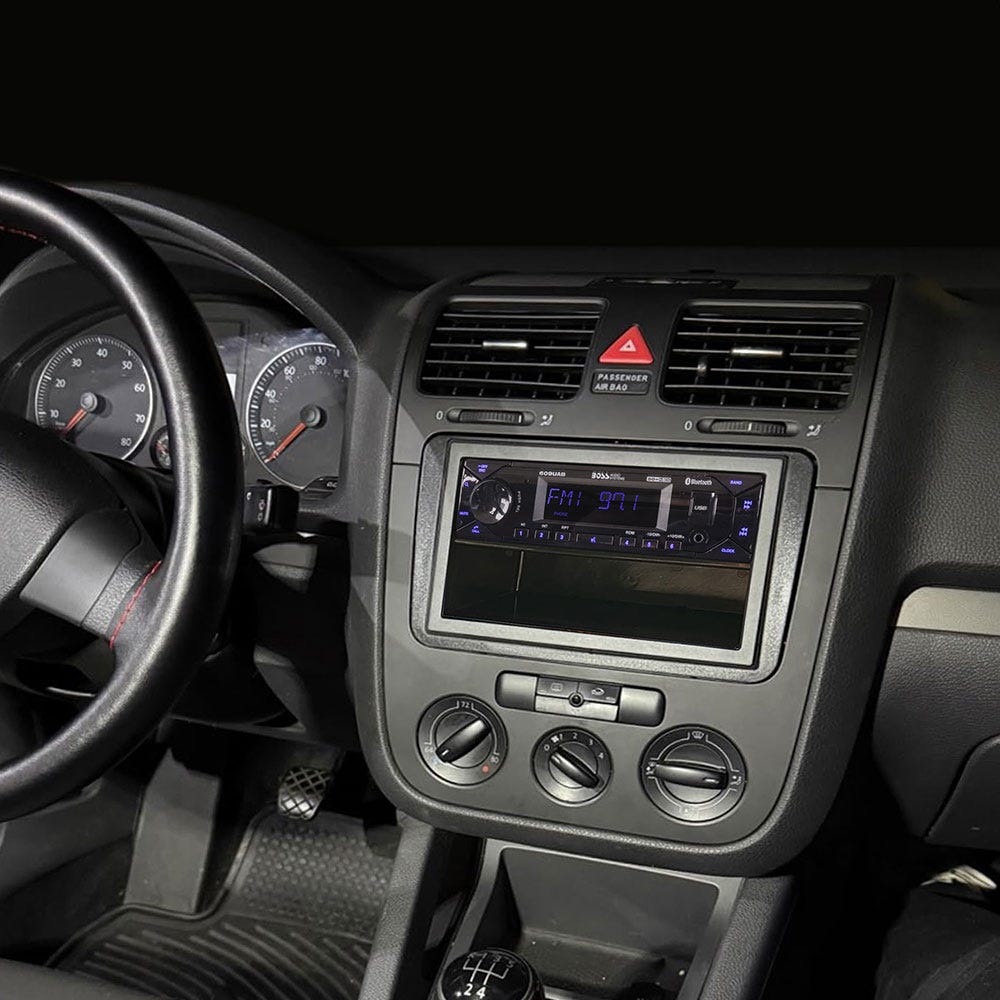Select 2006-2015 Volkswagen Double DIN Complete Stereo Installation Solution in dash