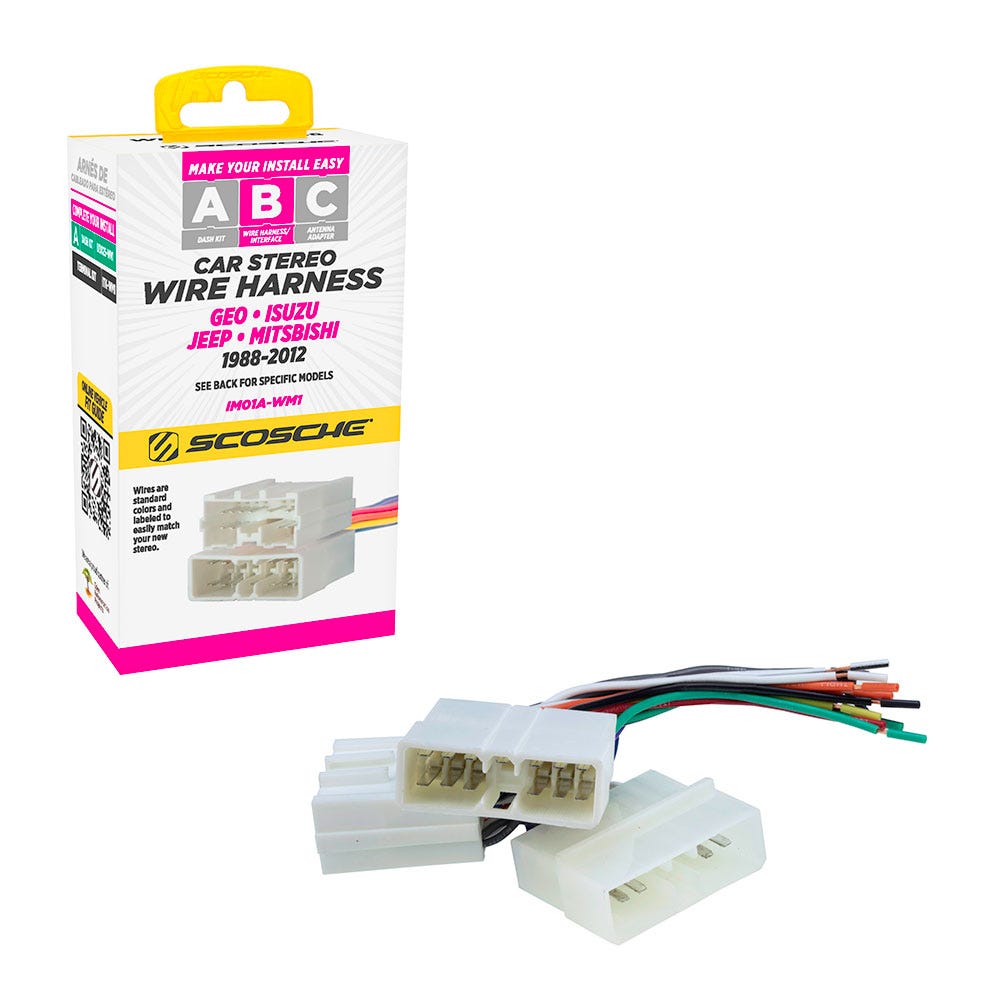 Scosche Wire Harness Compatible w/ ‘87-13 Chevrolet/Dodge/Honda/Isuzu/Jeep/Mitsubishi IM01A-WM1