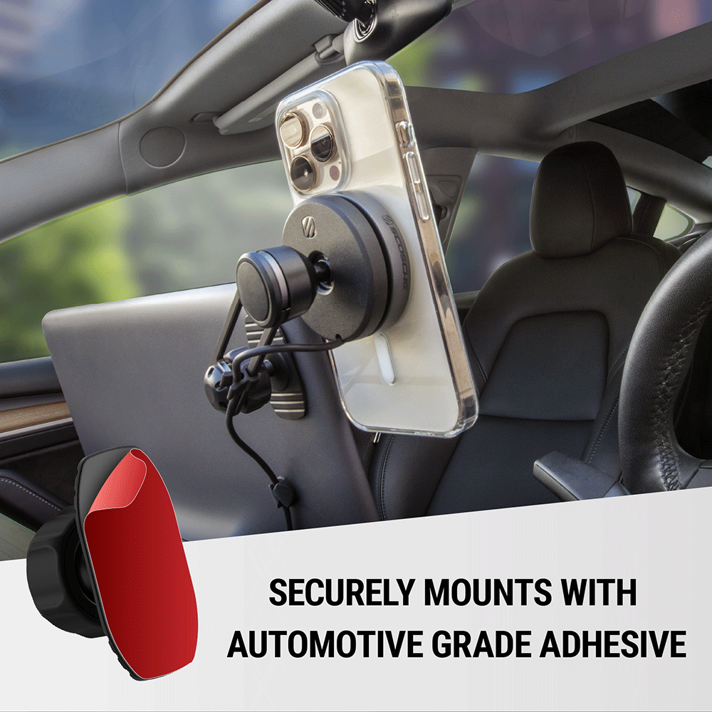 Securely mounts with automotive grade adhesive
