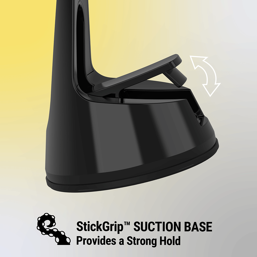 StickGrip suction base provides a strong hold