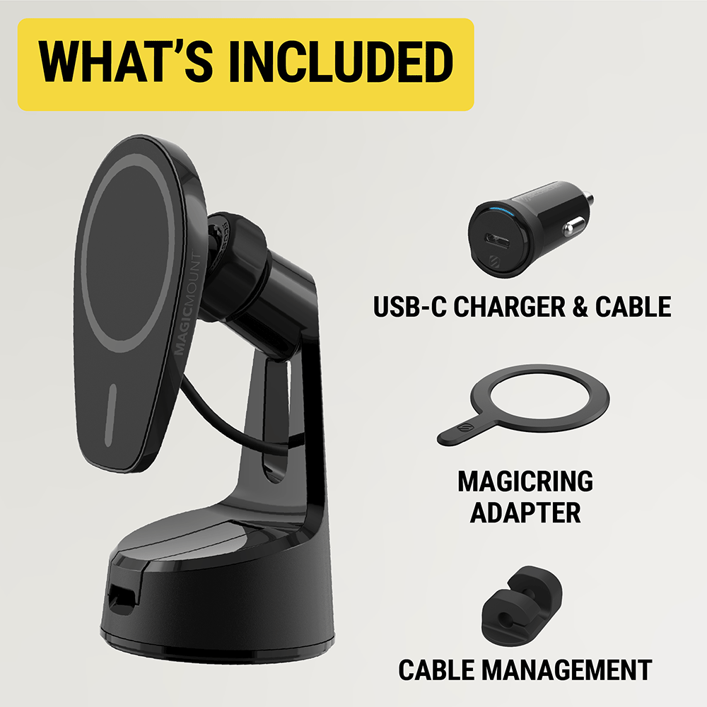 What's included: USB-C charger and cable MagicRing adapter cable management clips