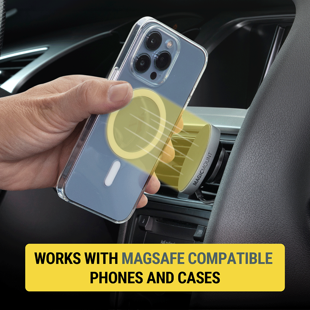 Works with MagSafe compatible phones and cases