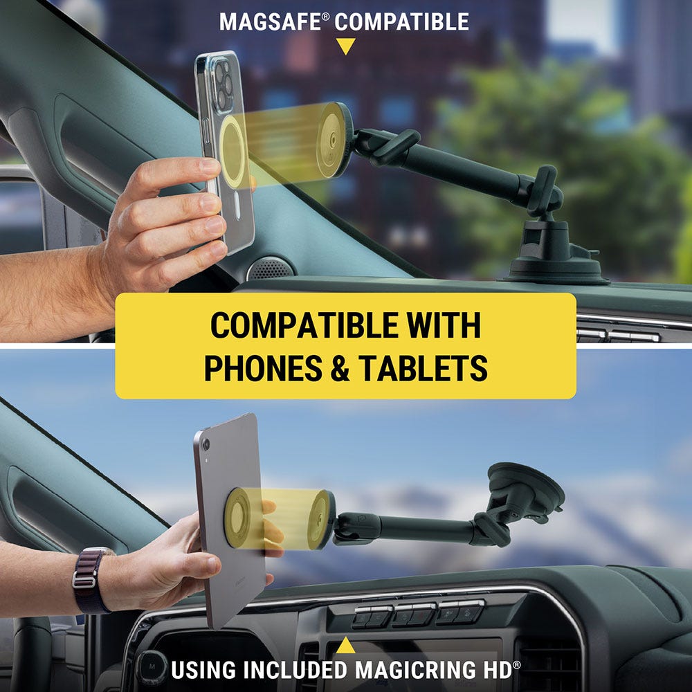 MagSafe compatible. Compatible with phones and tablets using included MagicRing HD