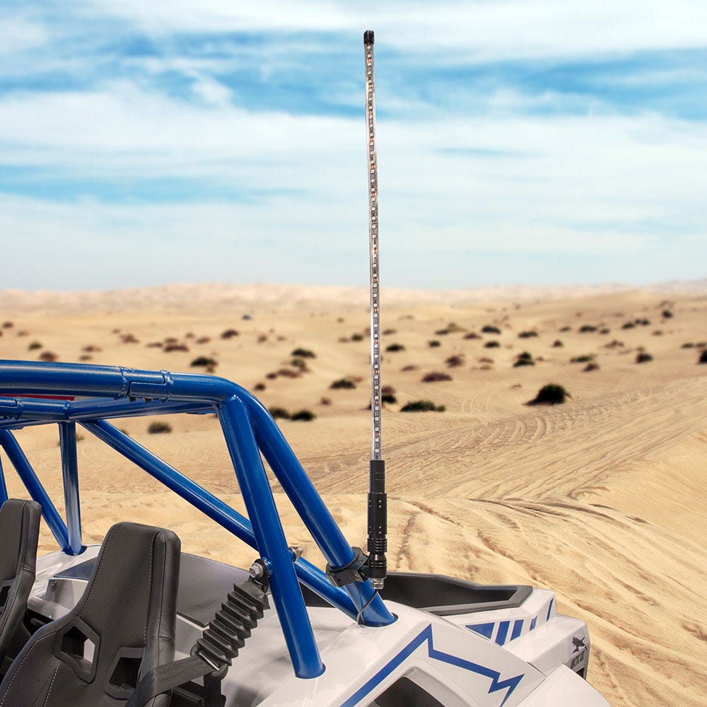 Universal Adjustable Mount for Off-Road Vehicles holding antenna