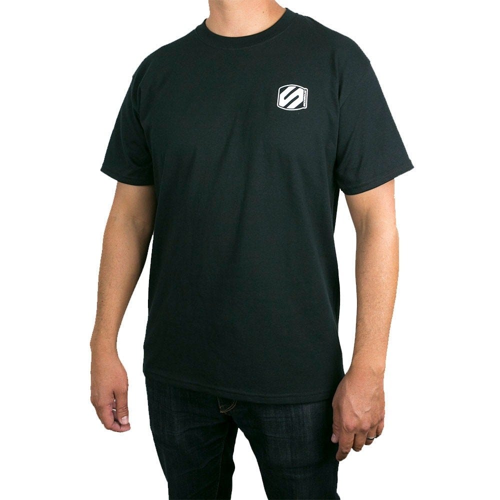 Man wearing T-Shirt with Scosche logo