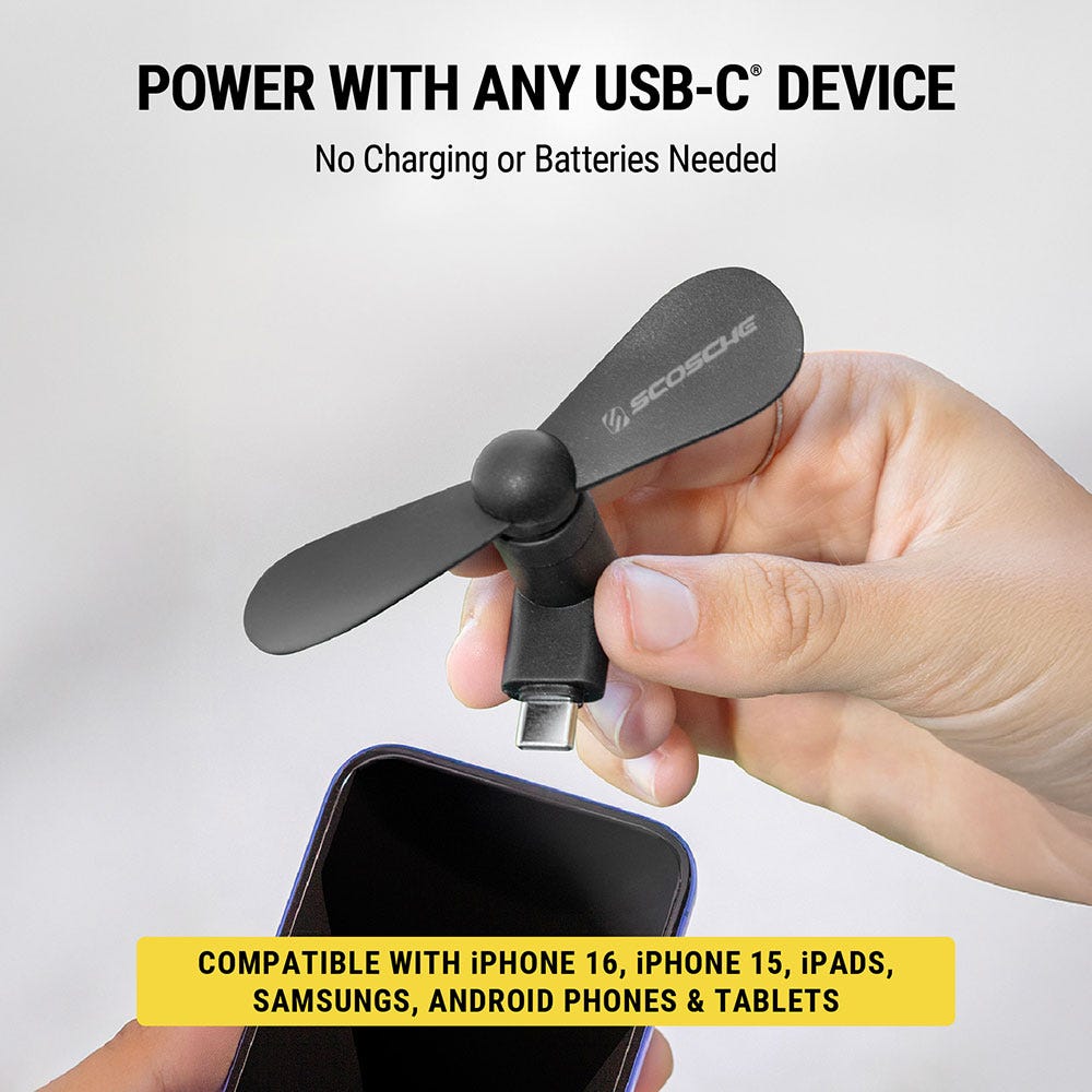 Power with any USB-C Device. No charging or batteries needed. Compatible with iPhone 16 iPhone 15 iPads Samsungs Android phones and tablets