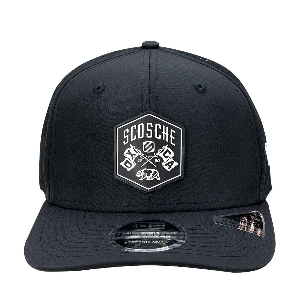 front view Embroidered Rubber Scosche Bear Logo Hat