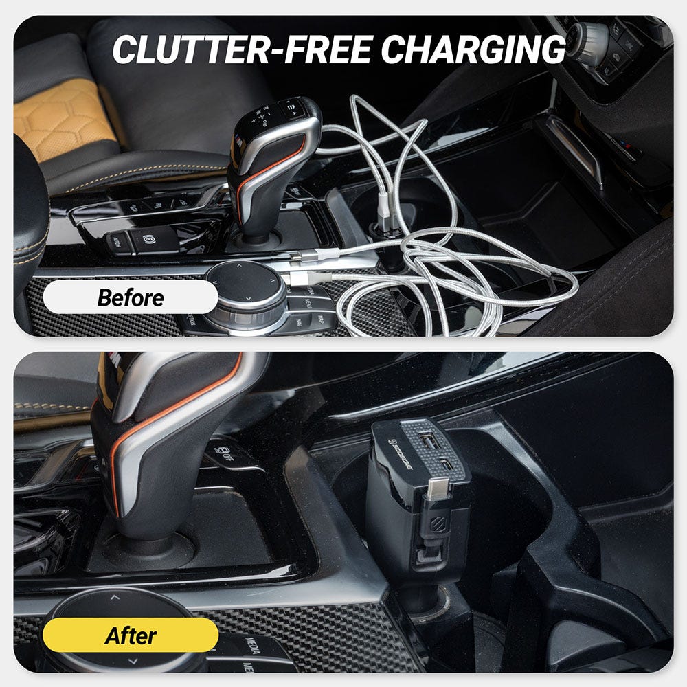 Clutter-free charging before and after