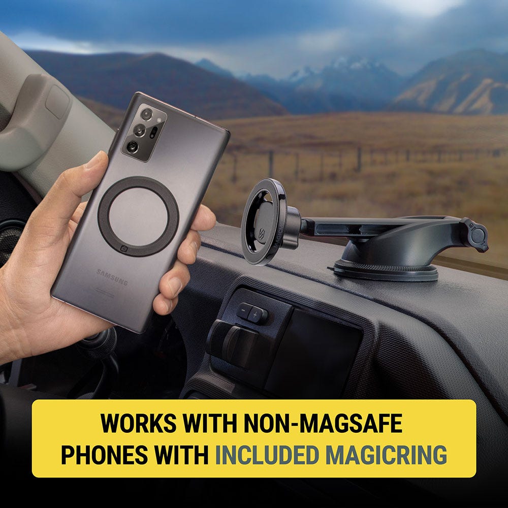 Works with non-MagSafe phones with included MagiRing