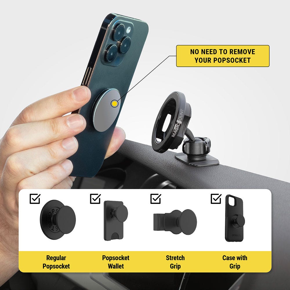 No need to remove your PopSocket (regular Popsocket Wallet Stretch Grip Case with Grip)